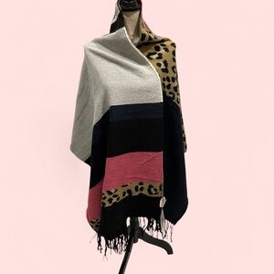 NWT Juicy Couture giant leopard pink black leopard blanket scarf soft cozy